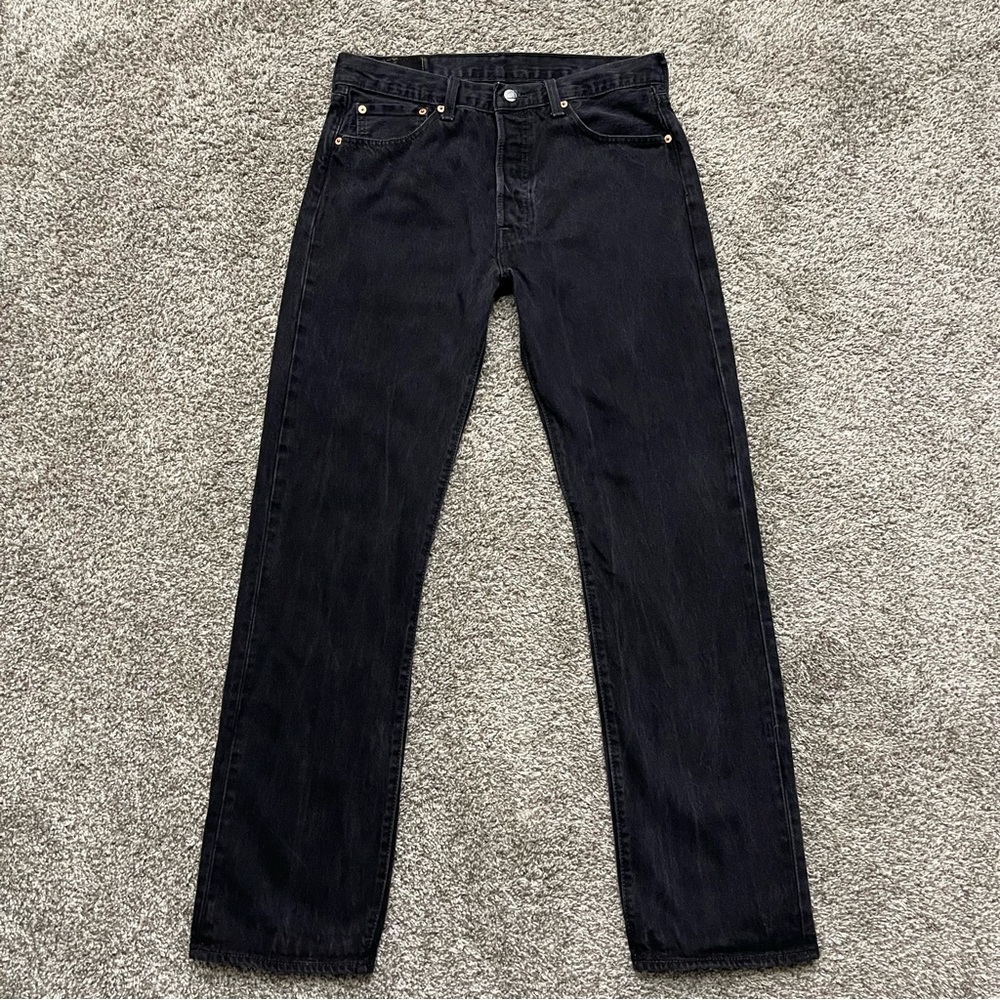 Levi's 501 Original Fit Faded Black Straight Leg Button Fly Jeans W34 L34